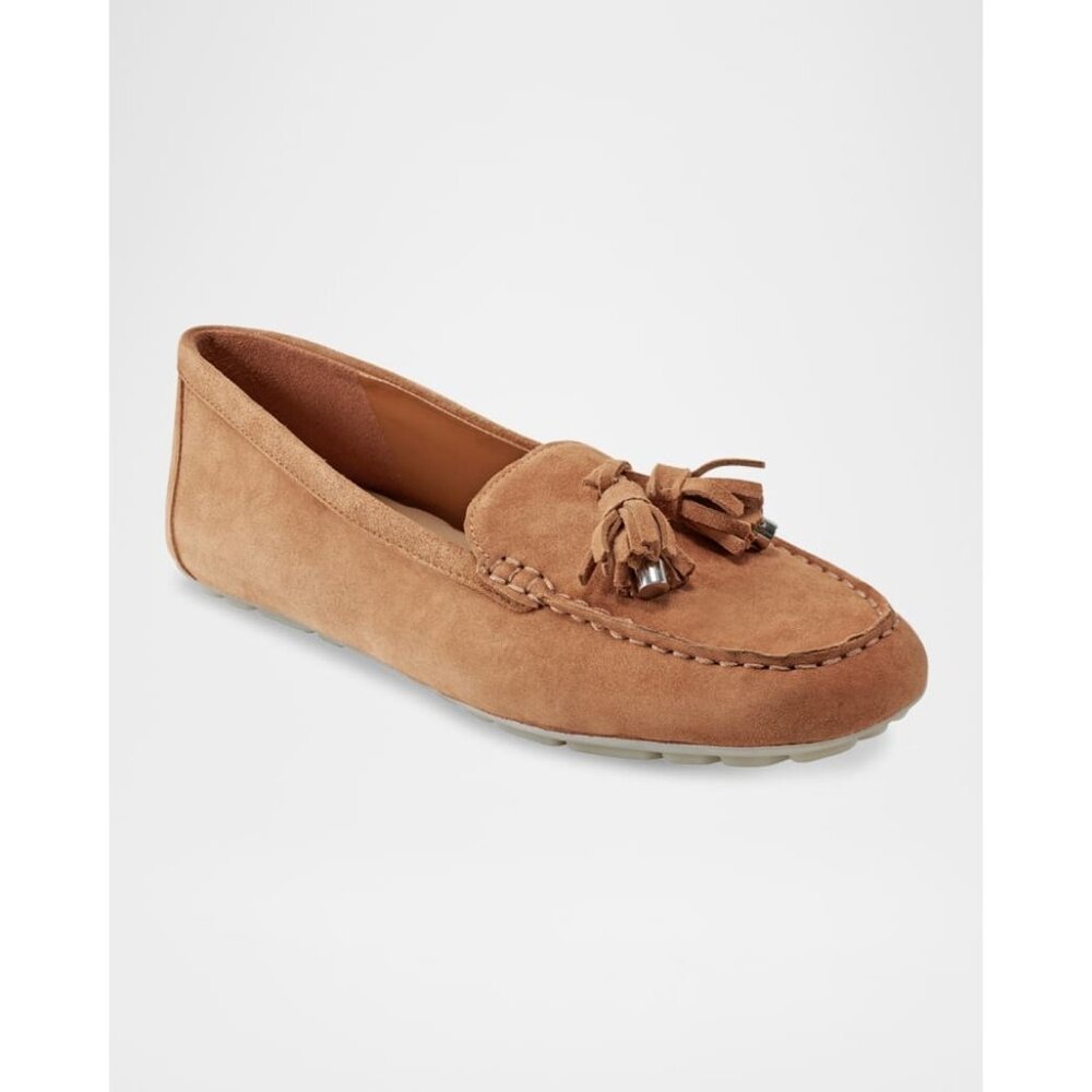 Marc Fisher LT Suede Moccasin Tassel Loafers in Medion Natural Size 6
